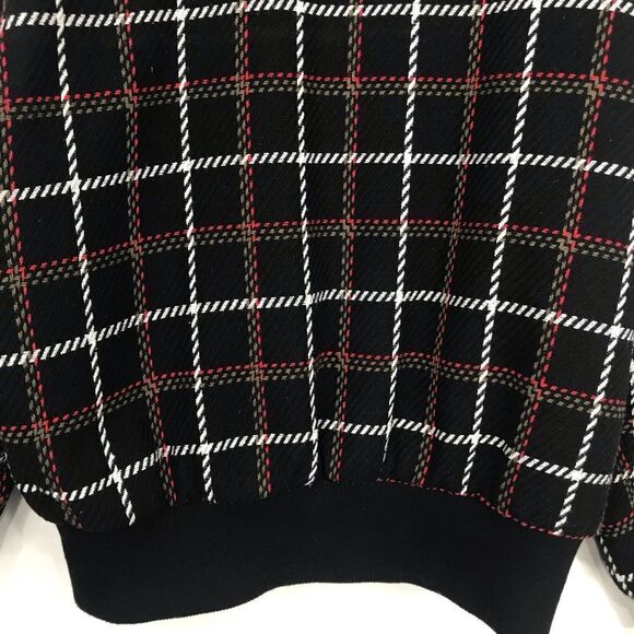 Forever 21 Black White Red Plaid Zip Up Quilt lined Jacket - Picture 12 of 16